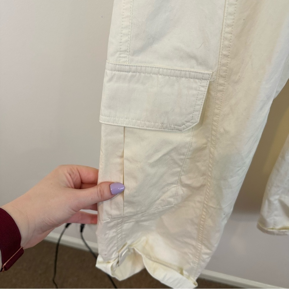 Self E High-Waisted Cream Cargo Pants Size Medium - Picture 3 of 6